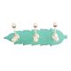 Sea Green Cream Double Loop Ceramic Iron Wooden Hooks